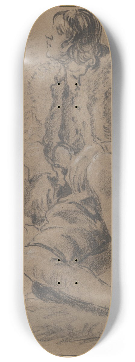 Jan Miel - A Young Man Seated on the Ground 8.25 inch art skate deck