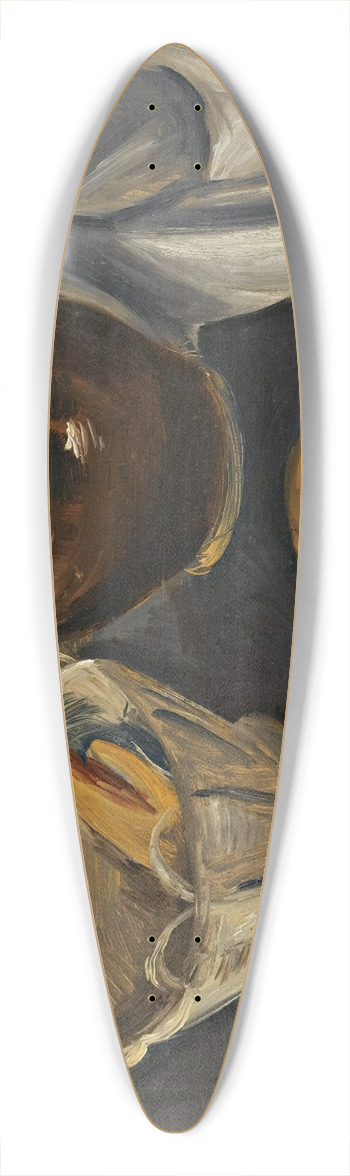 Alfrd Justitz - Still Life With White Basket 39.3 inch art pintail longboard deck