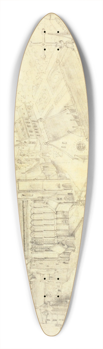 Alfred Bonnardot - Abbaye Saint-Martin 39.3 inch art pintail longboard deck