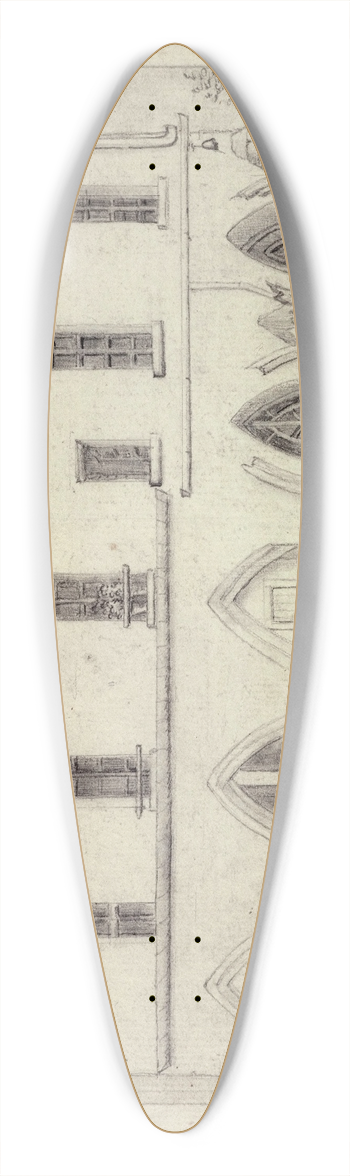 Alfred Bonnardot - Restes de lglise Saint-Hippolyte 39.3 inch art pintail longboard deck