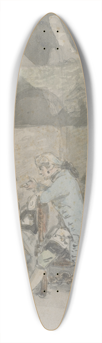 Alfred Crowquill - Conversation piece 39.3 inch art pintail longboard deck
