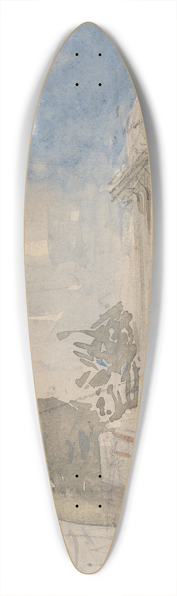 Alfred Elmore - Figures on a Terrace 39.3 inch art pintail longboard deck
