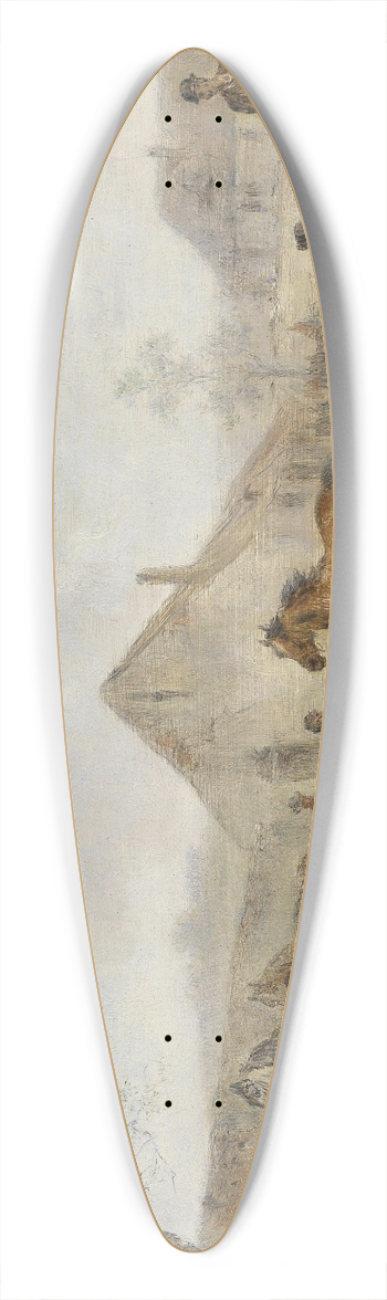 Alfred Friedlnder - Pferdemarkt am Dorfplatz 39.3 inch art pintail longboard deck