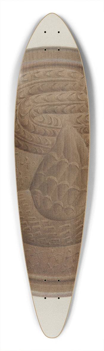 Alfred H. Smith - Pa. German Butter Mold 39.3 inch art pintail longboard deck