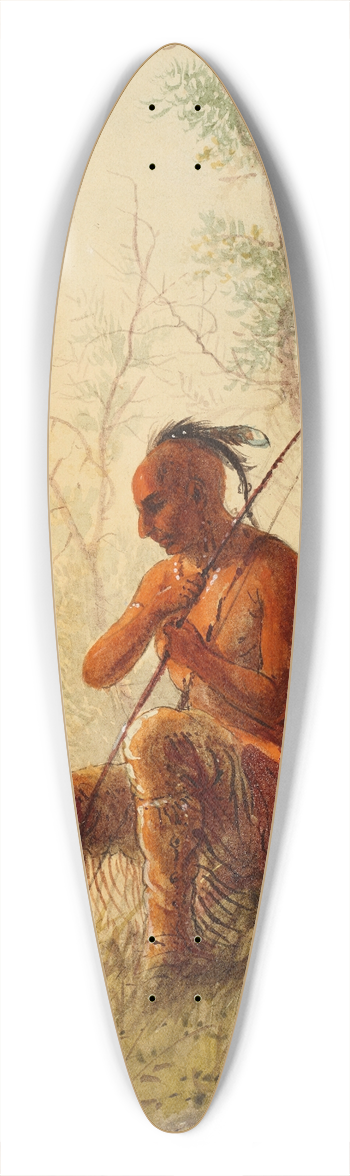 Alfred Jacob Miller - Sioux Indian at a Grave 39.3 inch art pintail longboard deck