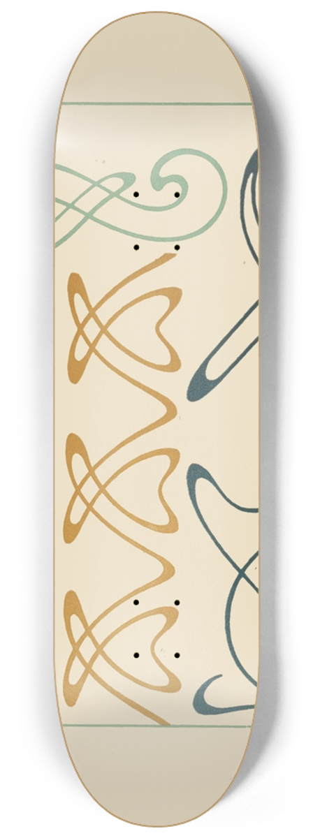 Alphonse Mucha - Abstract design based on arabesques 8.25 inch art skate deck