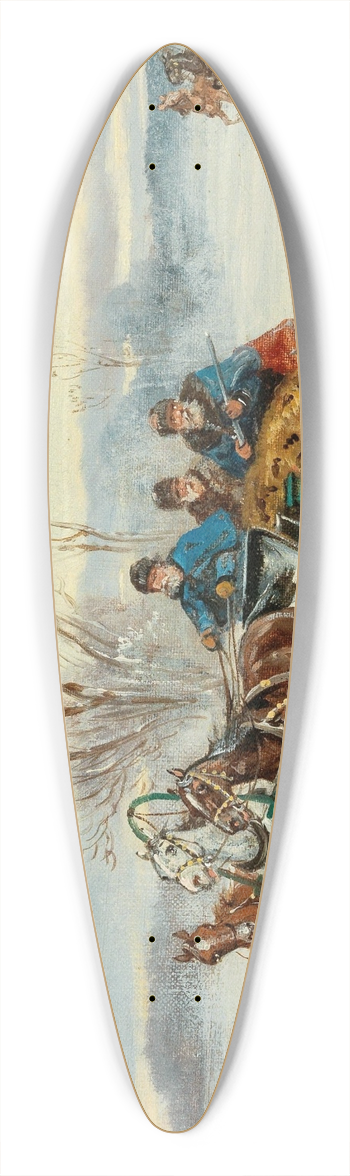 Alfred Steinacker - Jagd in winterlicher Landschaft 39.3 inch art pintail longboard deck