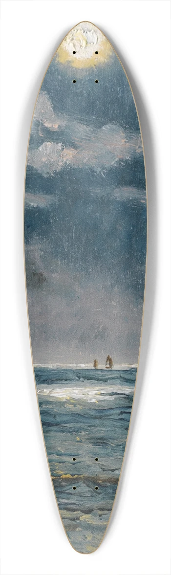 Alfred Stevens - A Calm Moonlit Marine Scene 39.3 inch art pintail longboard deck