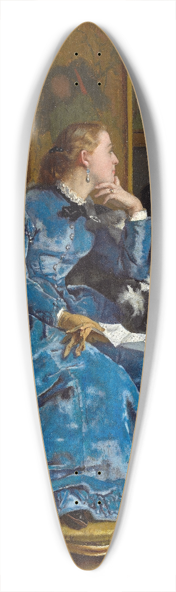 Alfred Stevens - A Duchess (The Blue Dress) 39.3 inch art pintail longboard deck