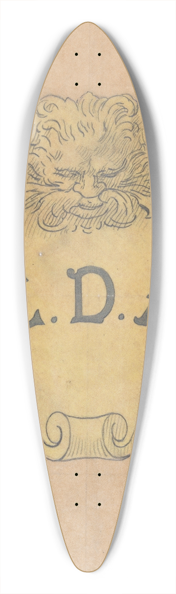 Alphonse Legros - Study for a bronze name plate for Edward D. Adams 39.3 inch art pintail longboard deck