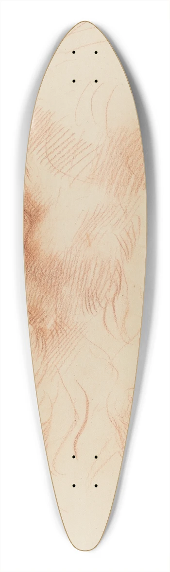 Alphonse Legros - Study of a Mans Head (recto) 39.3 inch art pintail longboard deck