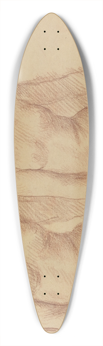Alphonse Legros - Study of Two Figures Seated Side by Side 39.3 inch art pintail longboard deck