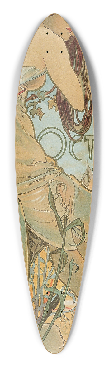 Alphonse Mucha - Carriage Dealers 39.3 inch art pintail longboard deck