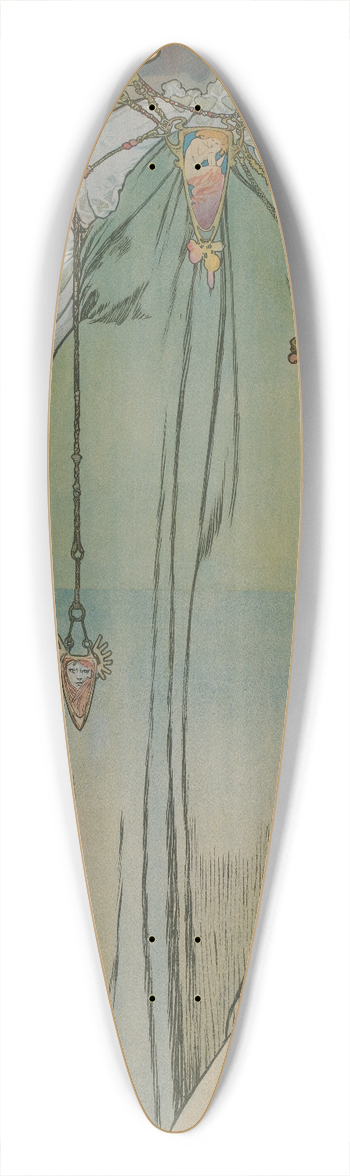 Alphonse Mucha - Leslie Carter 39.3 inch art pintail longboard deck