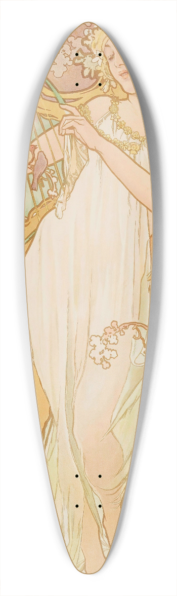 Alphonse Mucha - Les Saisons 2 39.3 inch art pintail longboard deck