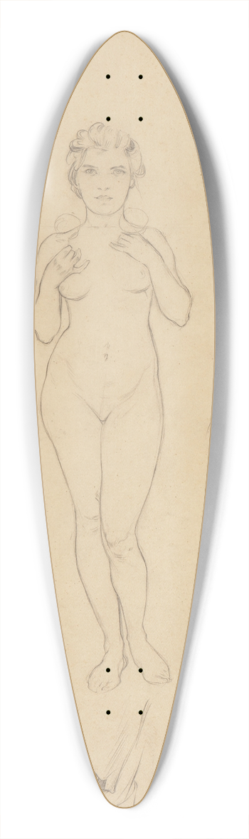 Alphonse Mucha - Preliminary design for The Rose 39.3 inch art pintail longboard deck