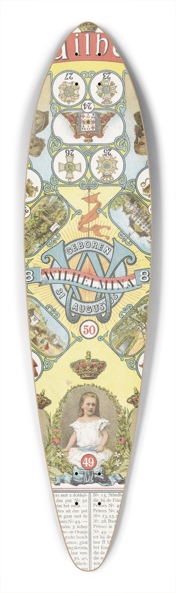 Amand - Prinses Wilhelmina spel 39.3 inch art pintail longboard deck
