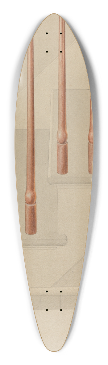 American 20th Century - Newel Post 39.3 inch art pintail longboard deck