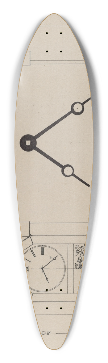 American 20th Century - Steeple Clock 39.3 inch art pintail longboard deck