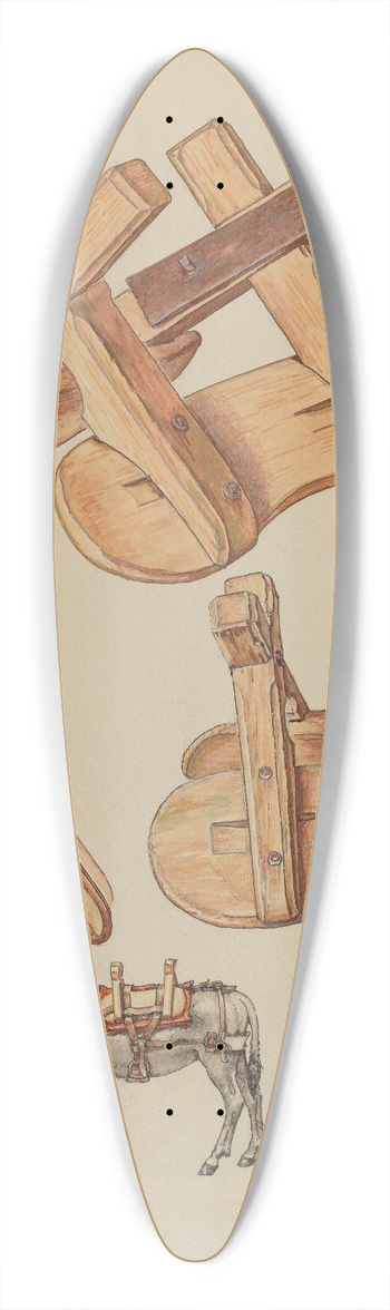 American 20th Century - Unrigged Pack Saddle 39.3 inch art pintail longboard deck