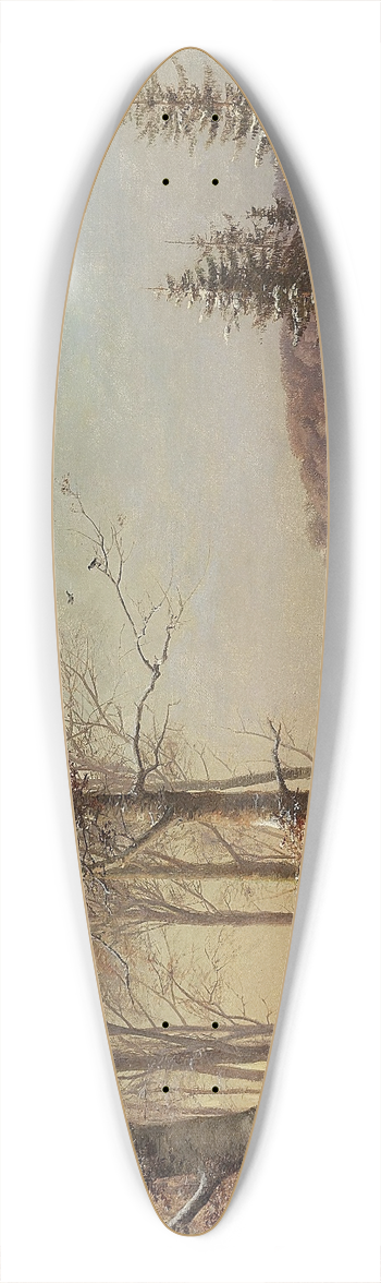 Anders Andersen-Lundby - Vinterlandskab med kone p en landevej ud for et hus 39.3 inch art pintail longboard deck