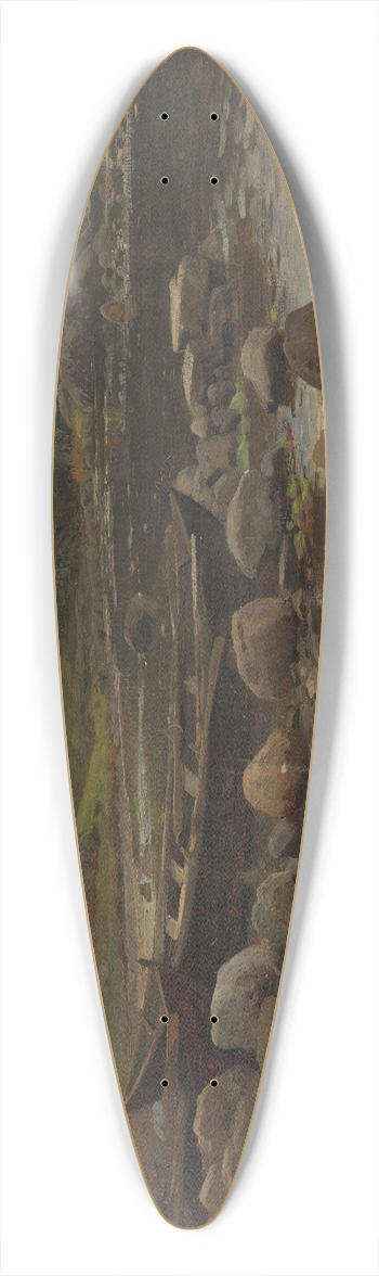 Anders Askevold - Waterside with Boats 39.3 inch art pintail longboard deck