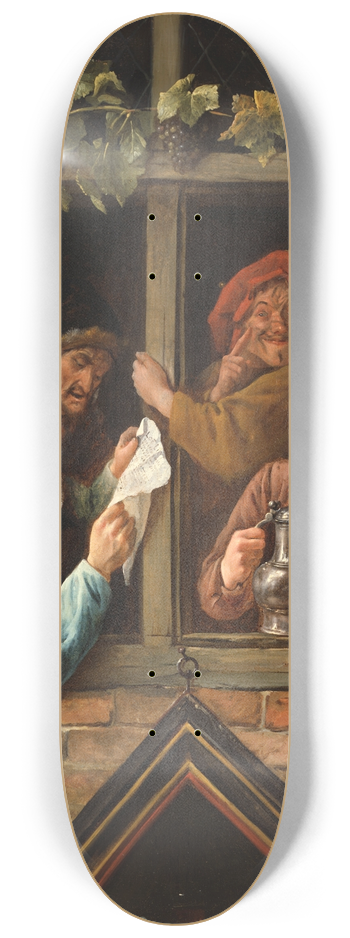 Jan Steen - Rhetoricians at a Window 8.25 inch art skate deck