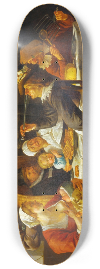 Jan Steen - The Twelfth Night Feast 8.25 inch art skate deck