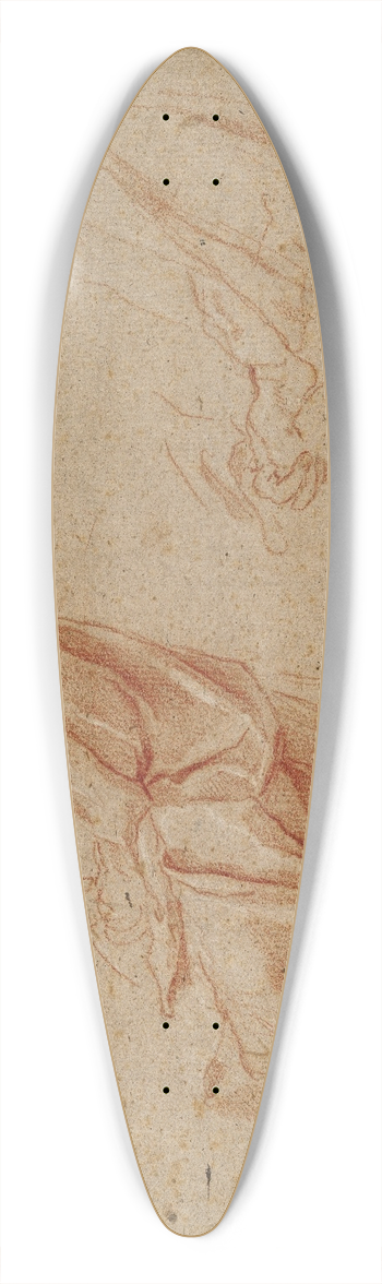 Andrea Sacchi - To studier af en siddende mand samt et studie af hans foldede hnder 39.3 inch art pintail longboard deck