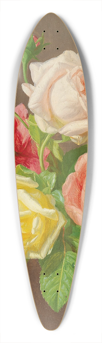 Andreas Lach - Roses 39.3 inch art pintail longboard deck