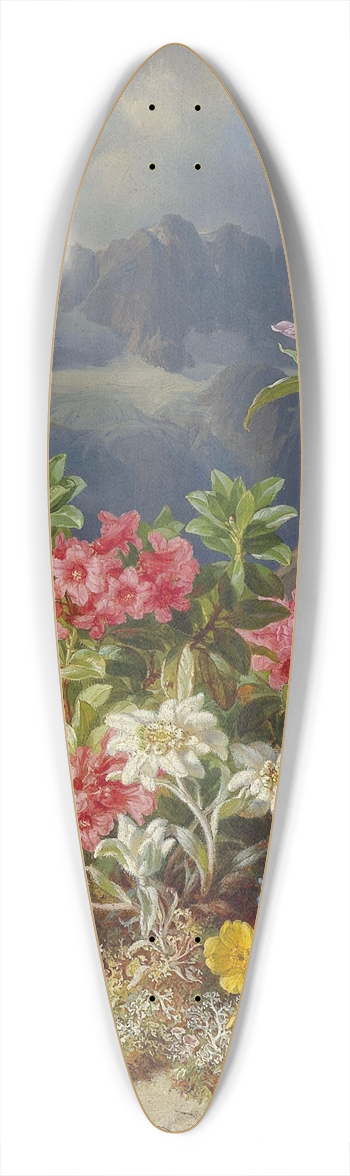 Andreas Lach - Still Life With Alpine Flowers 39.3 inch art pintail longboard deck