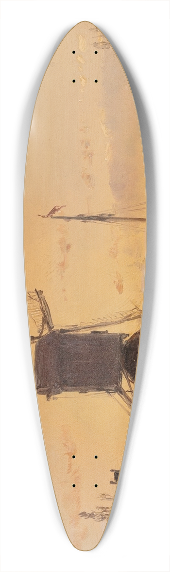 Andreas Schelfhout - Landscape with a mill 39.3 inch art pintail longboard deck