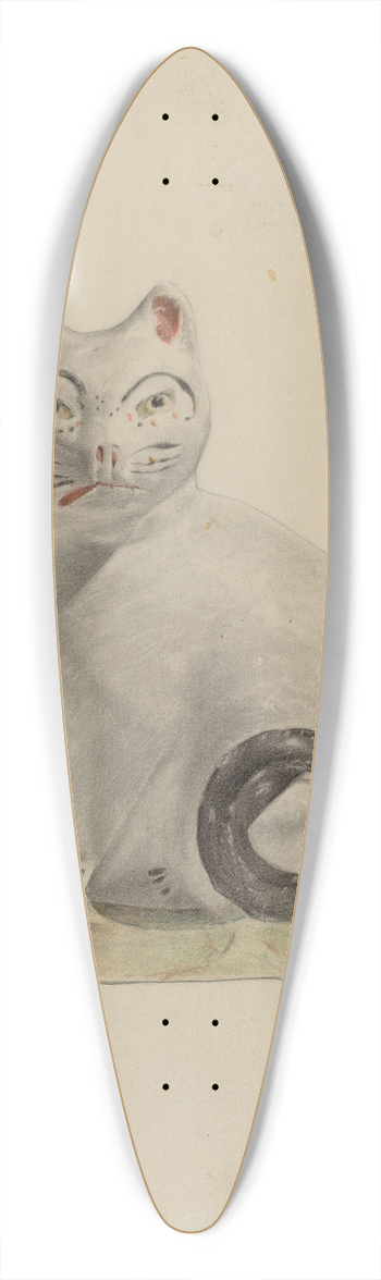 Andrew Topolosky - Pa. German Seated Cat 39.3 inch art pintail longboard deck