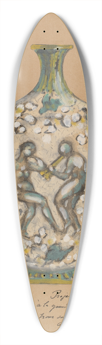 Andr Metthey - Vase with Dancing Figures 39.3 inch art pintail longboard deck