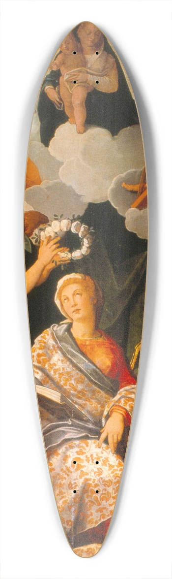 Andrs de la Concha - Saint Cecilia 39.3 inch art pintail longboard deck