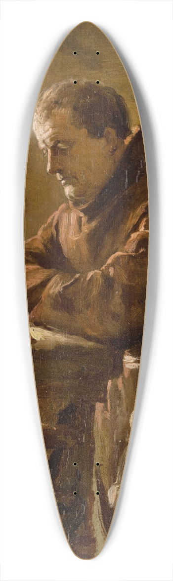 Andrzej Bronisaw Grabowski - Praying Monk 39.3 inch art pintail longboard deck
