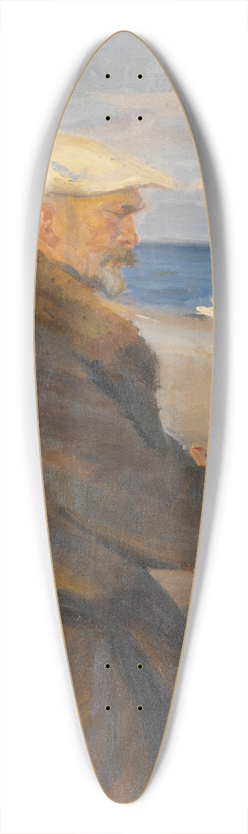 Anna Ancher - Michael Ancher Painting on the Shore 39.3 inch art pintail longboard deck