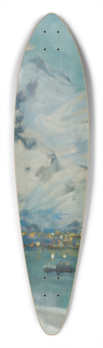 Anna Boberg - Lofoten in the Evening Light. Study 39.3 inch art pintail longboard deck