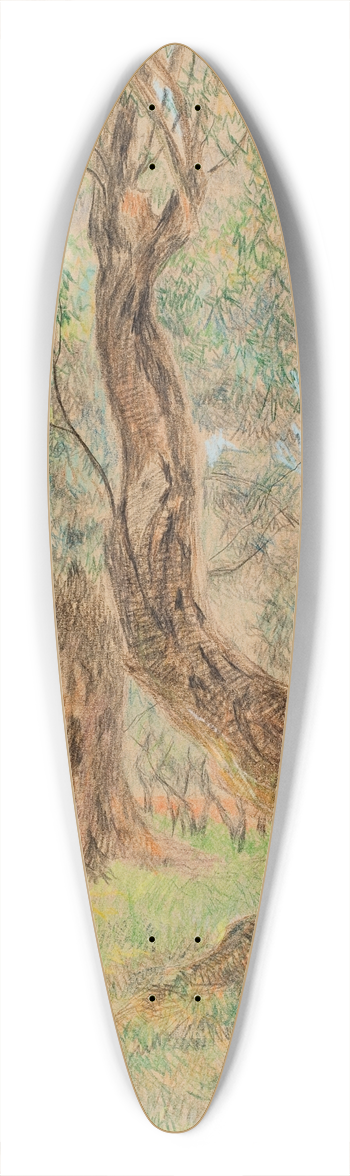 Anna De Weert - Oude olijfbomen 39.3 inch art pintail longboard deck