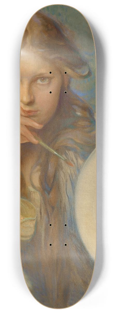 Alphonse Mucha - Girl with a Plate with a Folk Motif 8.25 inch art skate deck