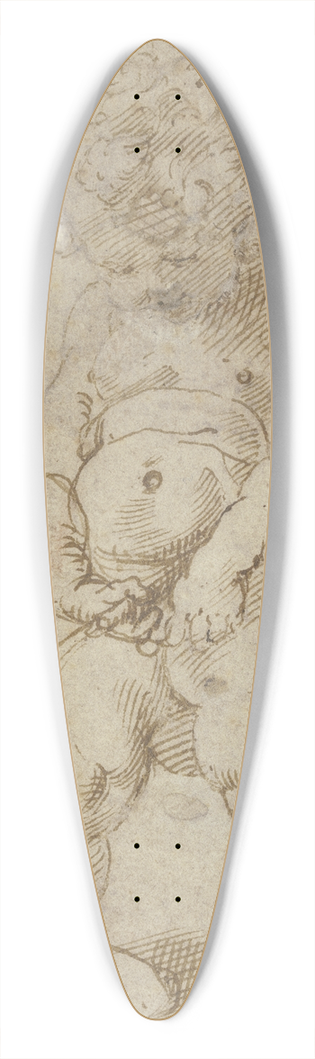 Annibale Carracci - Pissing boy 39.3 inch art pintail longboard deck