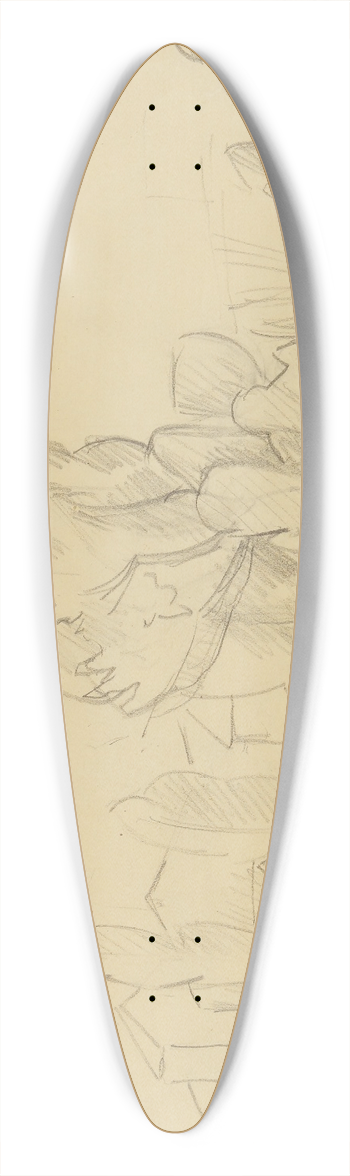 Anny Dollschein - Baumlandschaft mit Husern 39.3 inch art pintail longboard deck