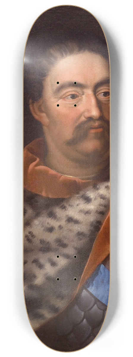 Jan Tricius - Portrait of John III Sobieski in a leopard skin 8.25 inch art skate deck