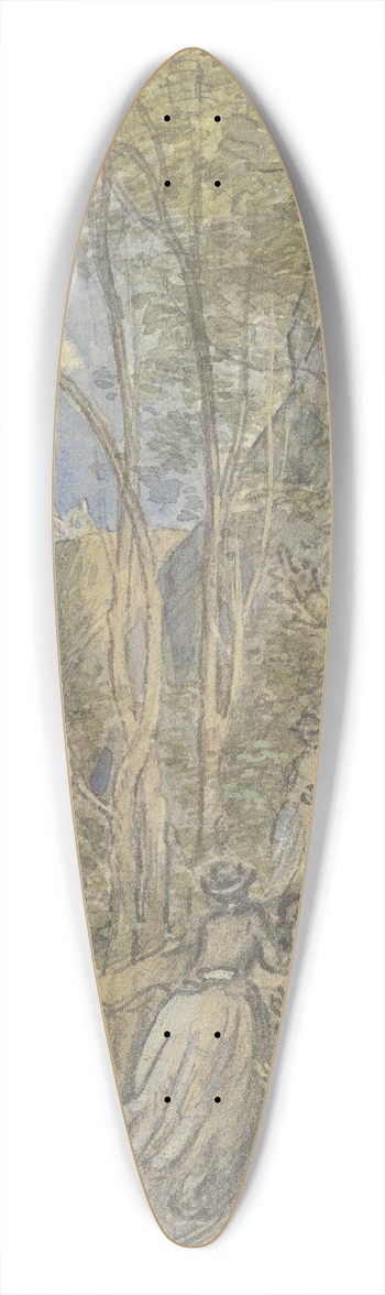 Anton Burger - Ascent to a castle ruin 39.3 inch art pintail longboard deck