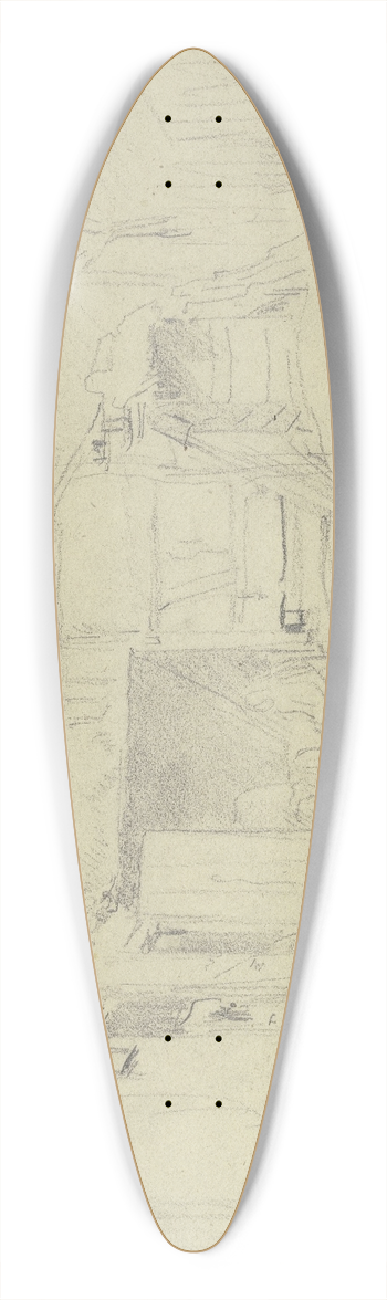 Anton Burger - Teilansicht eines Bauernhauses mit vorgebautem Stall 39.3 inch art pintail longboard deck