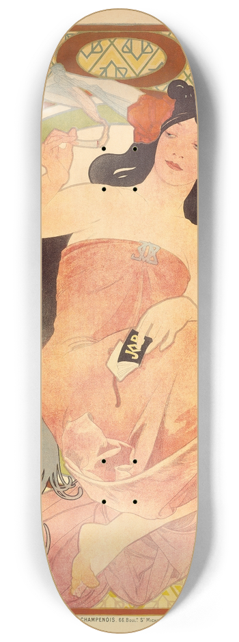 Alphonse Mucha - Job 8.25 inch art skate deck