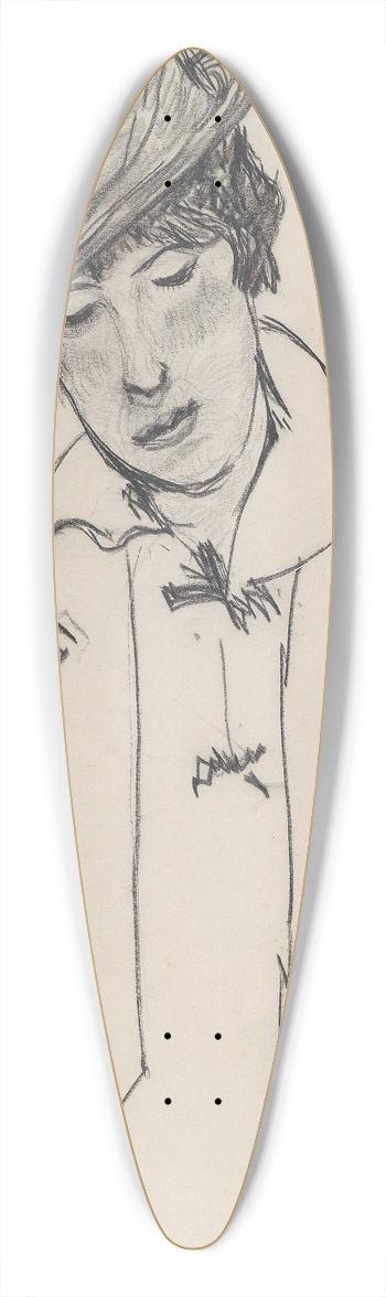 Anton Faistauer - Dame mit Hut 39.3 inch art pintail longboard deck