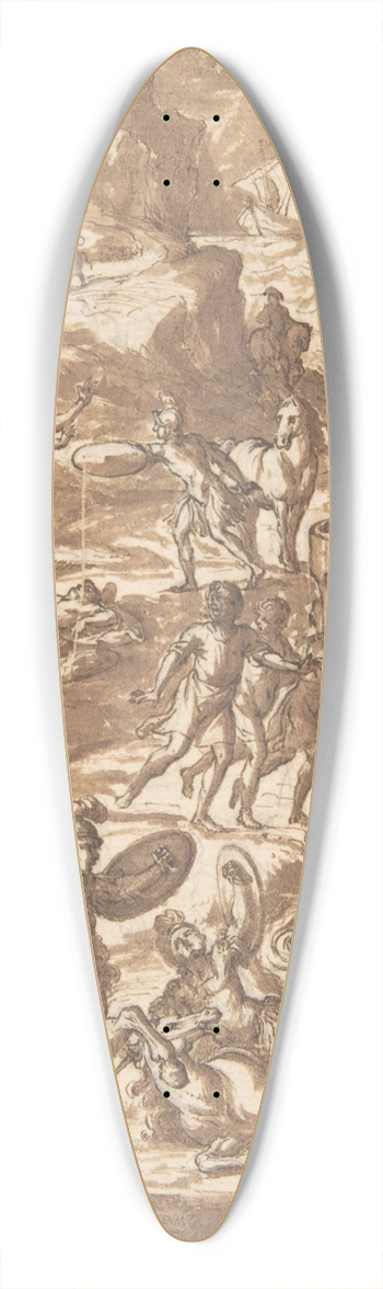 Antonio Gandini - Mythological Scene 39.3 inch art pintail longboard deck