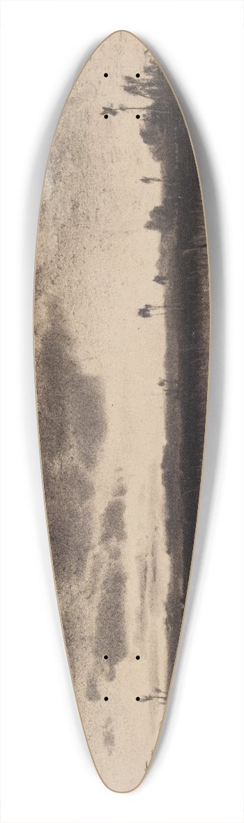 Anton Melbye - Landscape with a river 39.3 inch art pintail longboard deck