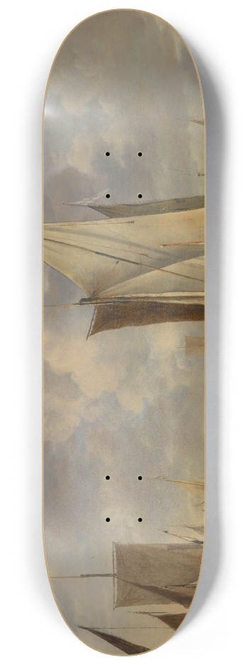 Jan van de Cappelle - Shipping in a Calm at Flushing with a States General Yacht Firing a Salute 8.25 inch art skate deck